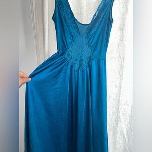 Olga Teal Lace Nightgown